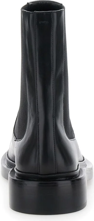 Black Boots With Elastic Side Pannels In Leather Woman - Image 4