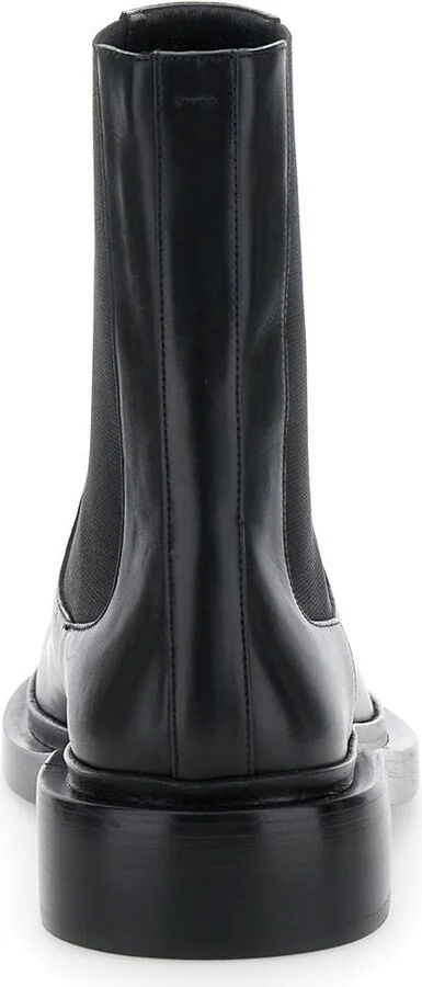 Black Boots With Elastic Side Pannels In Leather Woman - Image 2