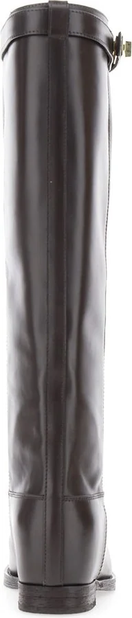 Black Boots With Padlock Detail And Low Block Heel In Leather Woman - Image 4
