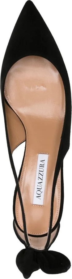 Black Bow Tie 50 Suede Pumps - Image 3