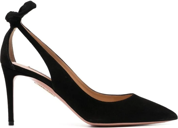 Black Bow Tie 85 Suede Pumps