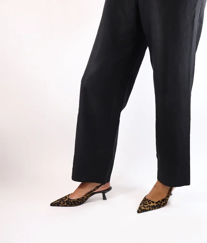 Black / Brown Elisa Slingback Stilettos, Leopard - Image 5