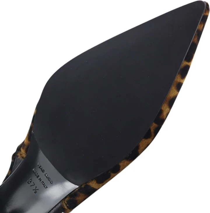 Black / Brown Elisa Slingback Stilettos, Leopard - Image 7