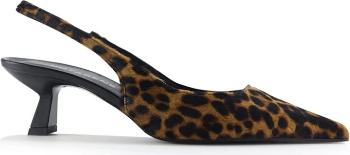 Black / Brown Elisa Slingback Stilettos, Leopard