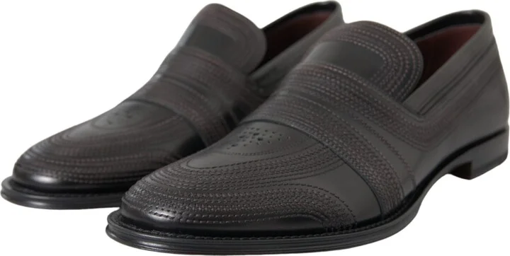 Black Brown Leather Loafer Men Dress Men's Shoes - Image 3