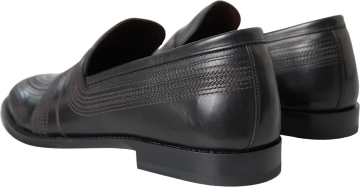 Black Brown Leather Loafer Men Dress Men's Shoes - Image 4