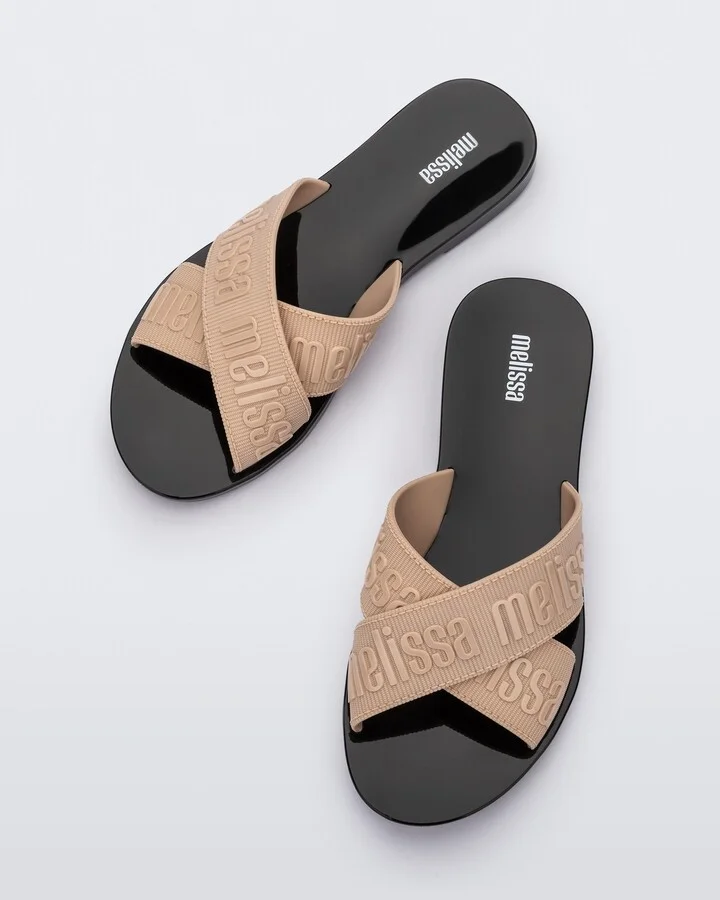 Black / Brown M Lover Slide - Strap - Black Beige - Image 2