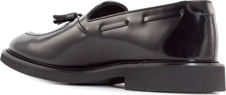 Black Brushed Leather Loafers - Image 3