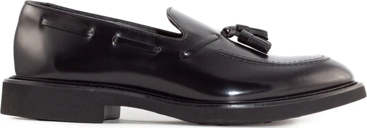 Black Brushed Leather Loafers