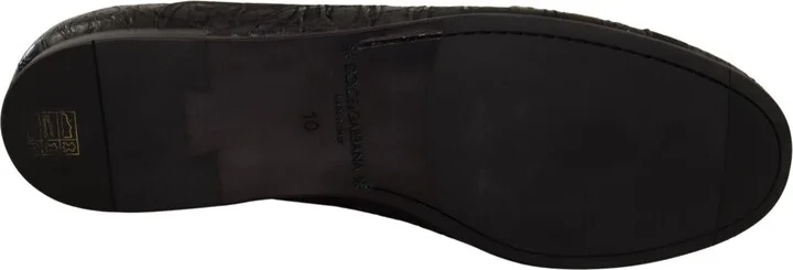 Black Caiman Leather Mens Oxford Men's Shoes - Image 6