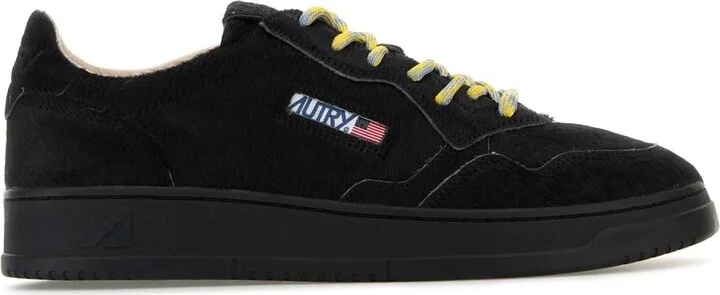 Black Calf Hair Medalist Sneakers