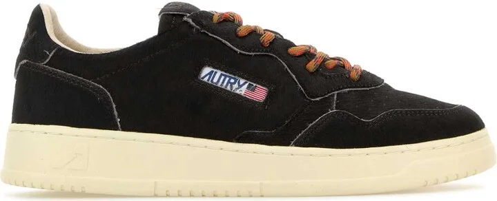 Black Calf Hair Medalist Sneakers