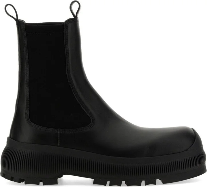 Black Calf Leather Chelsea Boots