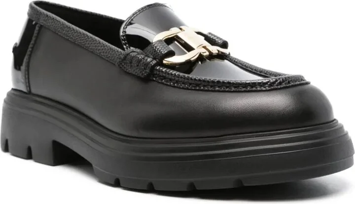 Black Calf Leather Gancini Loafers - Image 2