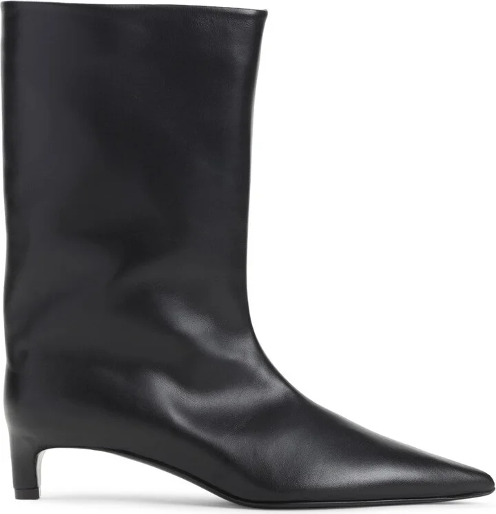 Black Calf Leather High Boot