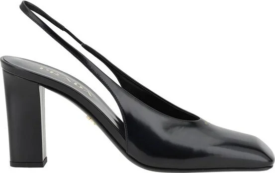 Black Calf Leather Women's Pumps