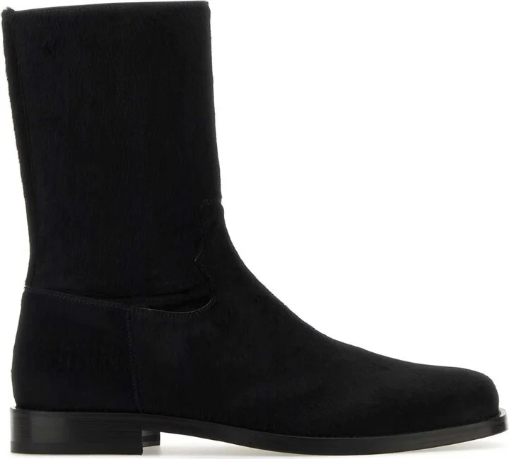 Black Calfhair Ankle Boots