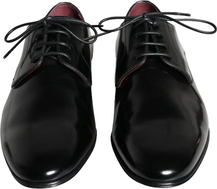 Black Calfskin Leather Derby Dress Men Men's Shoes - Image 2