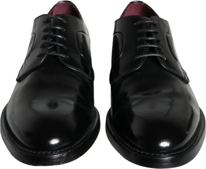 Black Calfskin Leather Derby Men Dress Men's Shoes - Image 2