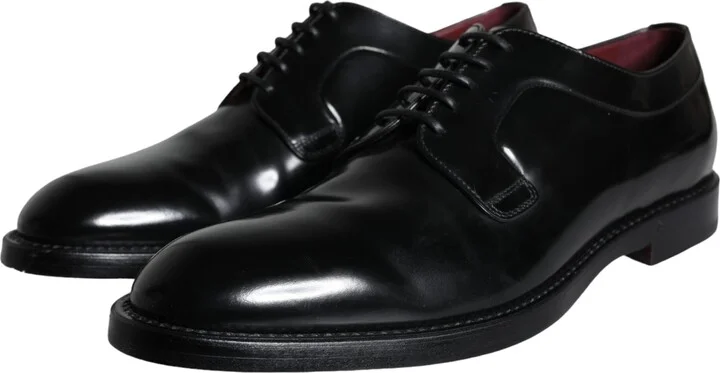 Black Calfskin Leather Derby Men Dress Men's Shoes - Image 3