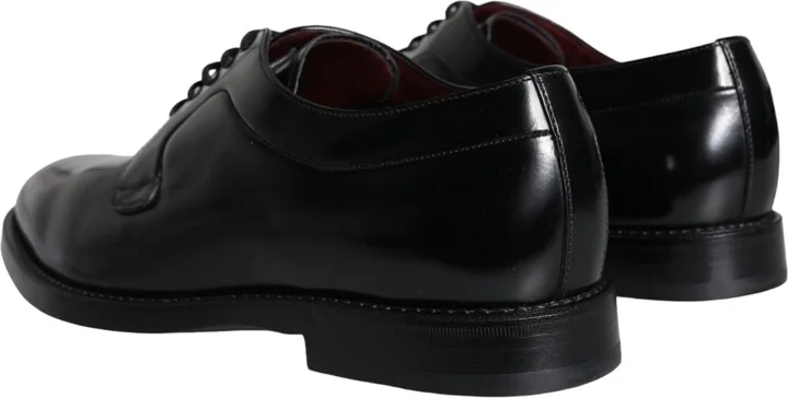 Black Calfskin Leather Derby Men Dress Men's Shoes - Image 4