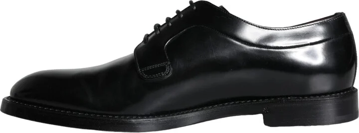 Black Calfskin Leather Derby Men Dress Men's Shoes - Image 5