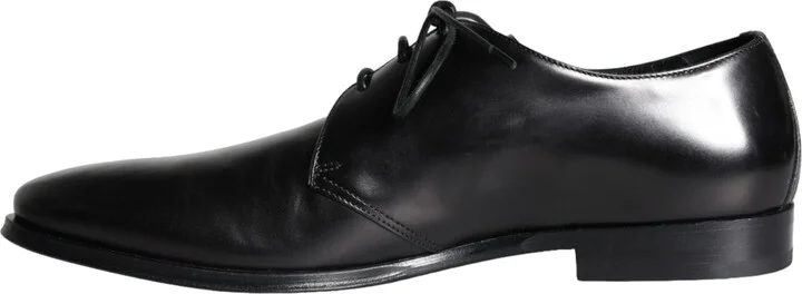Black Calfskin Leather Derby Men Dress Men's Shoes - Image 5