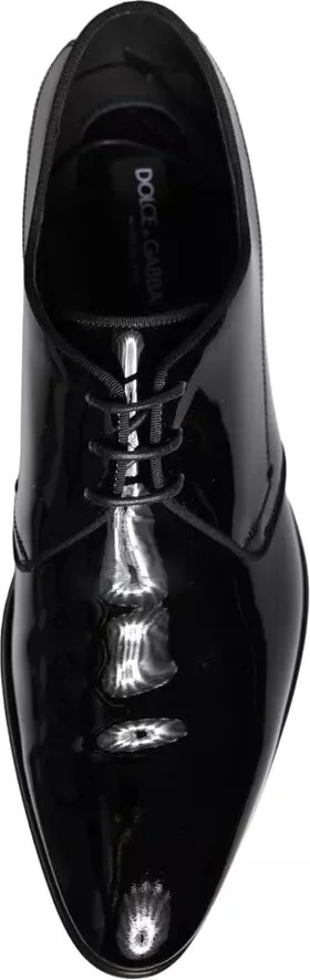 Black Calfskin Leather Derby Men Dress Men's Shoes - Image 2