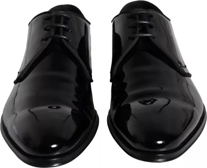 Black Calfskin Leather Derby Men Dress Men's Shoes - Image 3