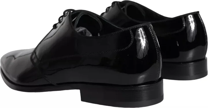 Black Calfskin Leather Derby Men Dress Men's Shoes - Image 5