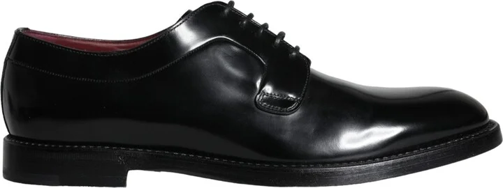 Black Calfskin Leather Derby Men Dress Men's Shoes