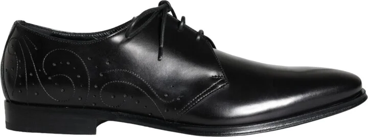 Black Calfskin Leather Derby Men Dress Men's Shoes