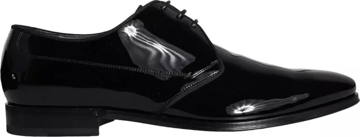 Black Calfskin Leather Derby Men Dress Men's Shoes