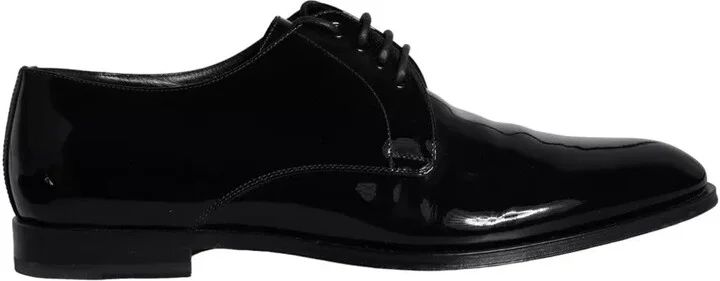 Black Calfskin Leather Derby Men Dress Men's Shoes (Pre-Owned) - Image 2
