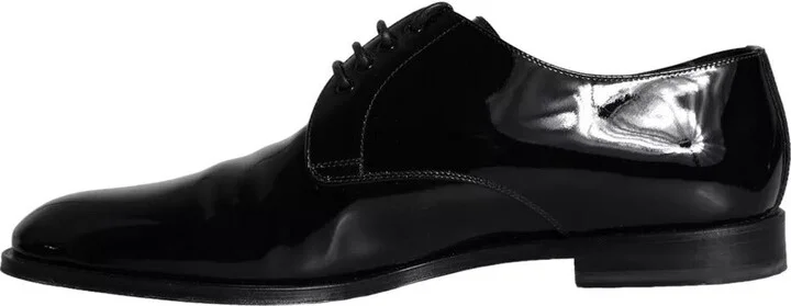 Black Calfskin Leather Derby Men Dress Men's Shoes (Pre-Owned) - Image 5