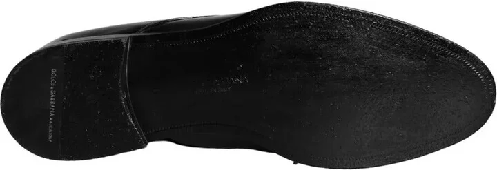 Black Calfskin Leather Derby Men Dress Men's Shoes (Pre-Owned) - Image 5