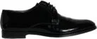 Black Calfskin Leather Derby Men Dress Men's Shoes (Pre-Owned)