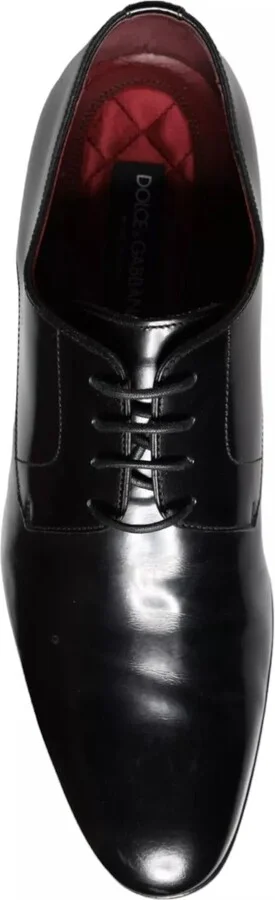 Black Calfskin Leather Derby Men's Shoes (Pre-Owned) - Image 3