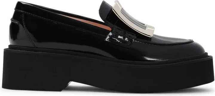 Black Calfskin Rangers High Metal Loafer