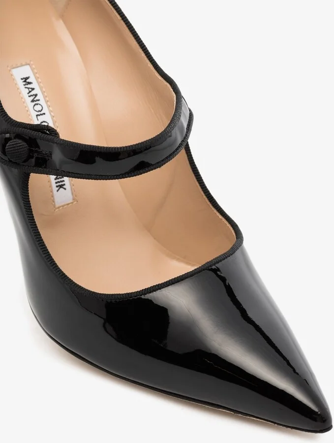 Black Camparicaro 105 Leather Mary Jane Pumps - Image 4