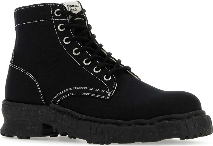 Black Canvas Ankle Boots - Image 2