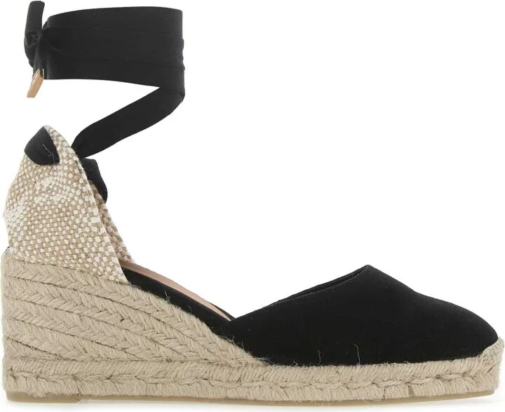 Black Canvas Carina Wedges