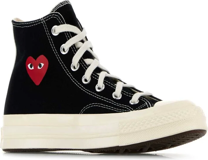 Black Canvas Comme Des Garã§ons X Converse Sneakers - Image 2