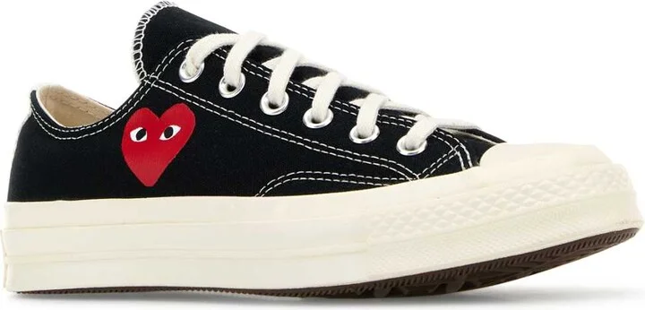 Black Canvas Comme Des Garã§ons X Converse Sneakers - Image 2