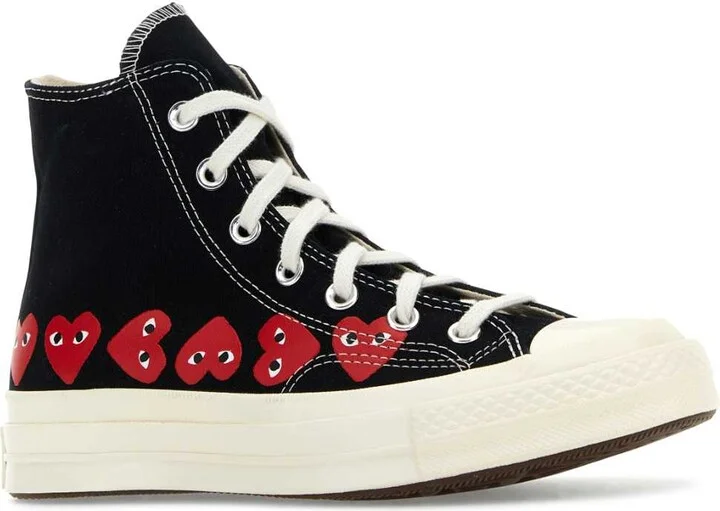 Black Canvas Comme Des Garã§ons X Converse Sneakers - Image 2