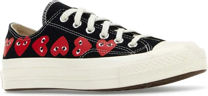 Black Canvas Comme Des Garã§ons X Converse Sneakers - Image 2