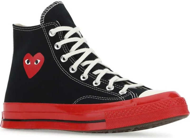 Black Canvas Comme Des Garã§ons X Converse Sneakers - Image 2