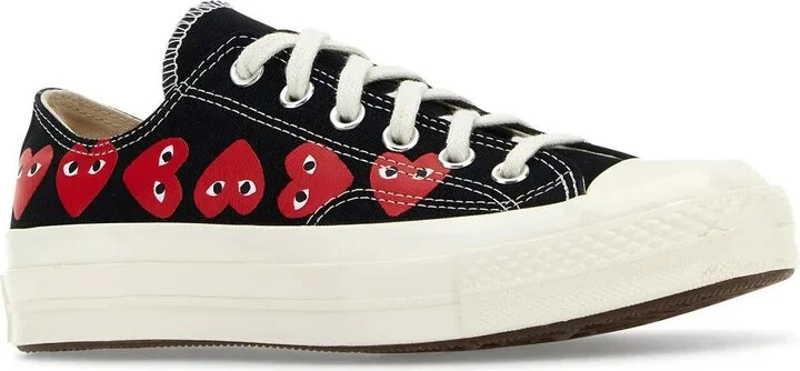 Black Canvas Comme Des Garçons X Converse Sneakers - Image 2