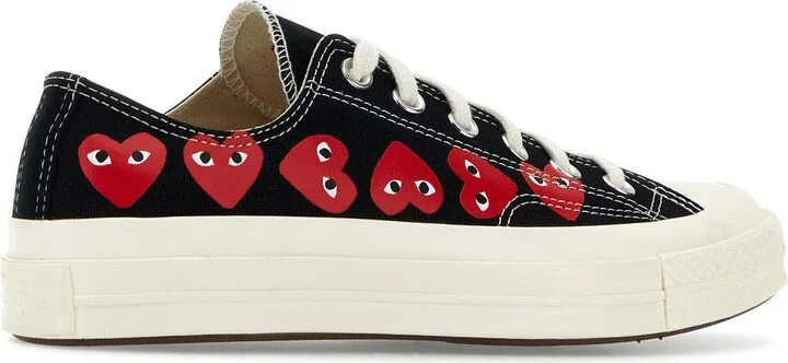 Black Canvas Comme Des Garçons X Converse Sneakers - Image 3