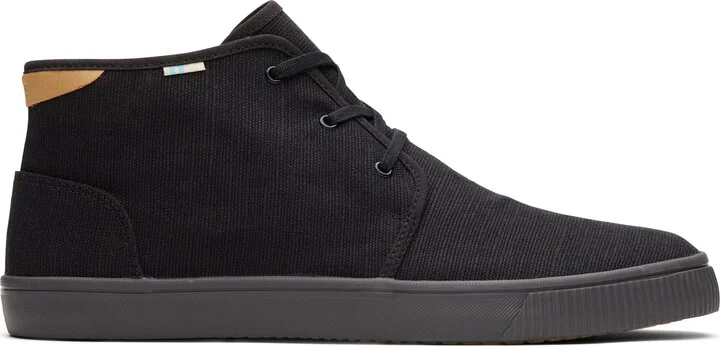 Black Canvas Mens Carlo Mid Top Sneakers